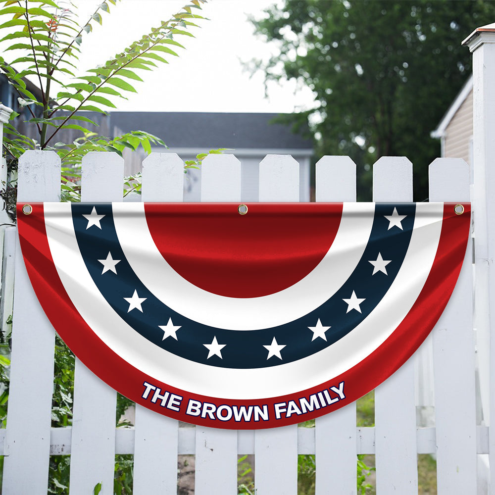 Custom Family Name America Non-Pleated Fan Flag TH10 896433