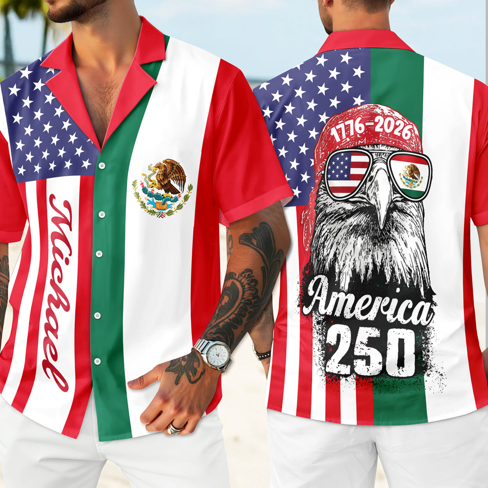 Custom Name American Pride Patriotic 250th Anniversary Eagle Hawaii Shirt TH10 169555