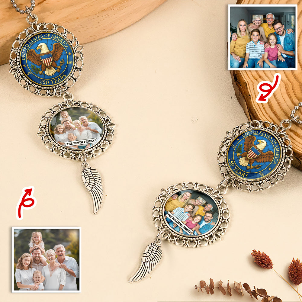 Custom Family Photo 250 Years Of Freedom Hanging Ornament With Charm LM32 897807