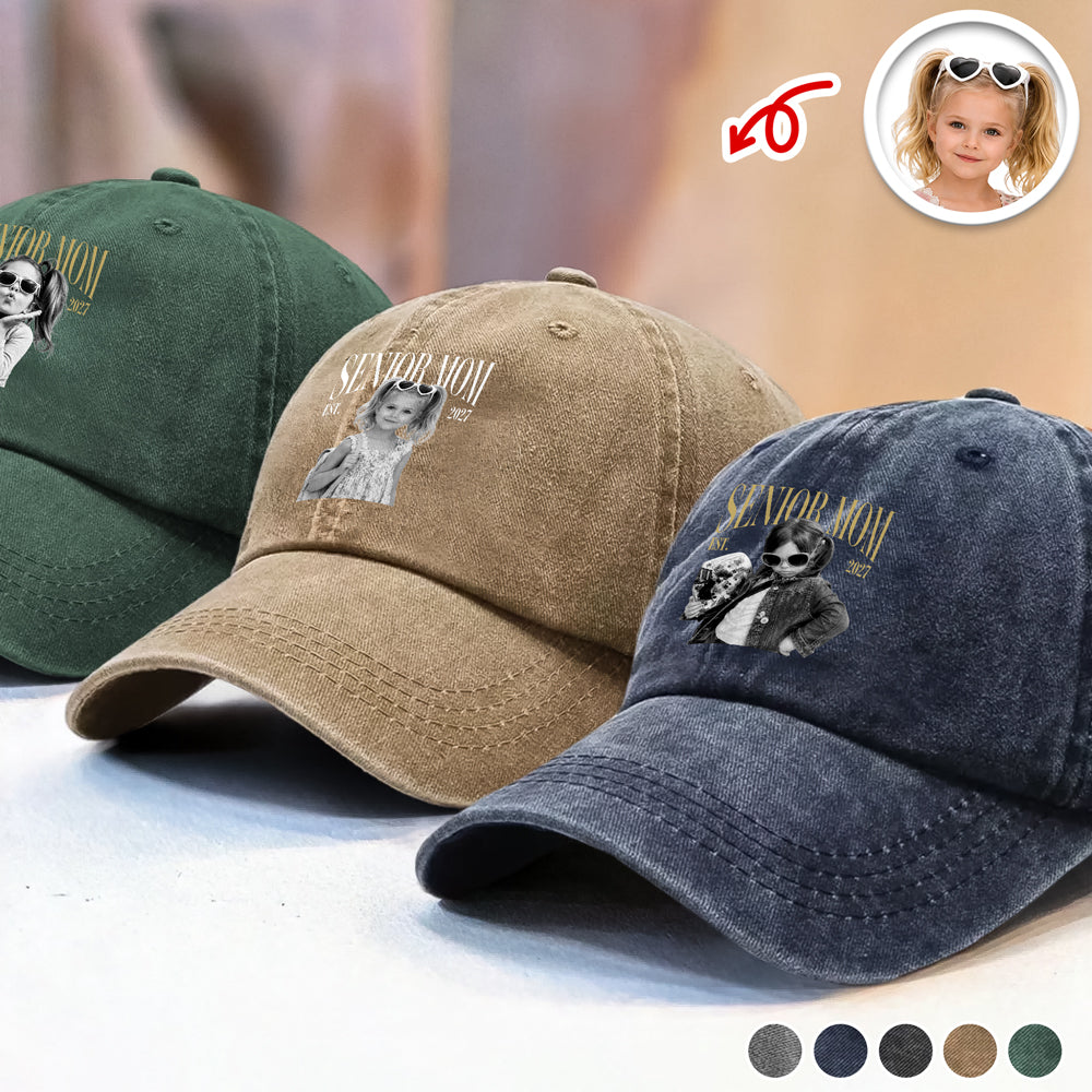 Custom Retro Senior Mom EST. 2027 Baseball Cap - Personalized Class of 2027 Gift, Proud Family Gift HO82 903286