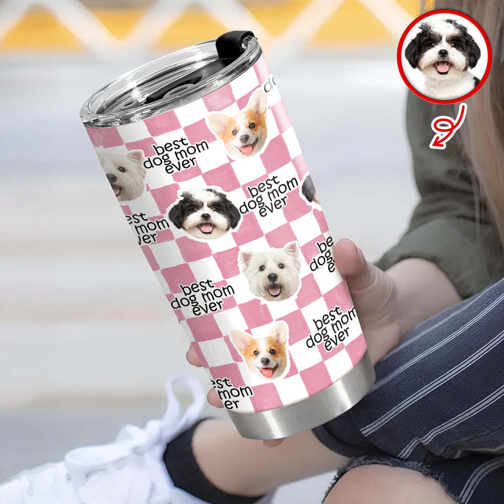 Custom Face Best Dog Cat Dad, Mom Ever Fat Tumbler Gift For Pet Lovers CH07 911528