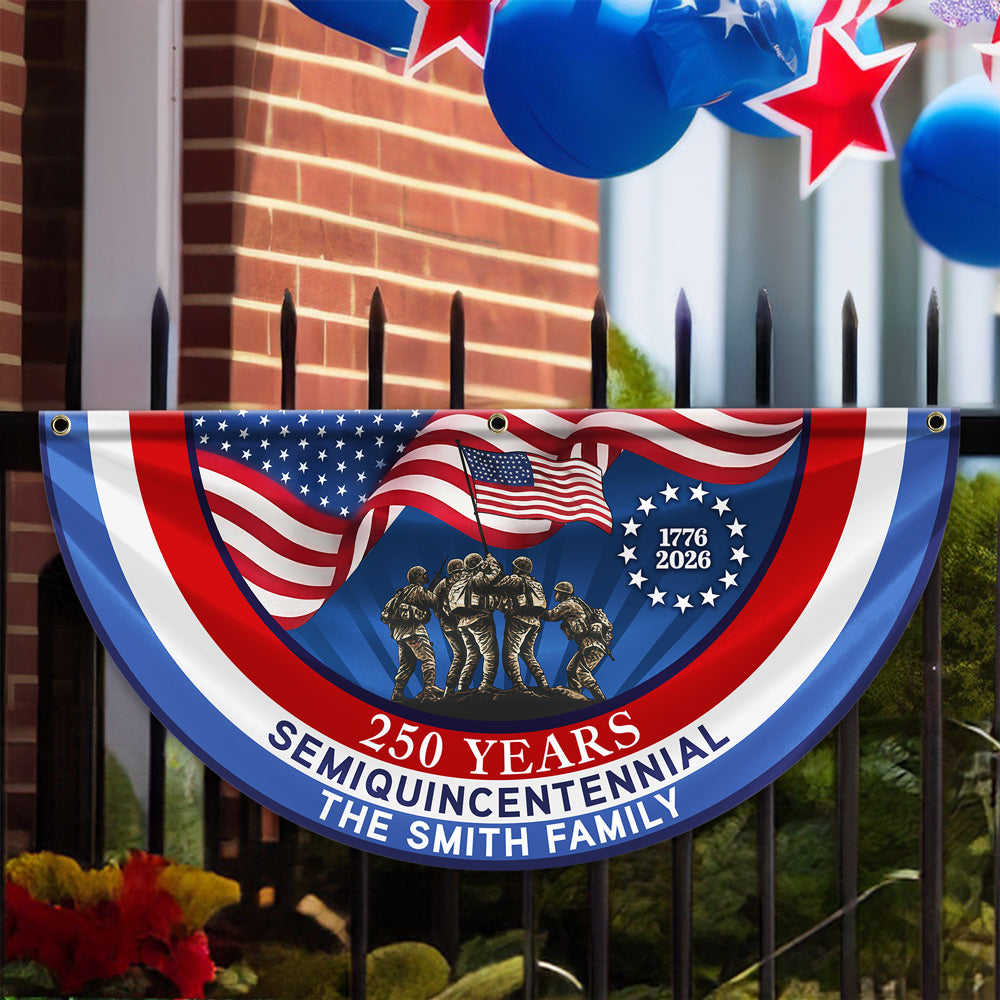 American Flag - USA 250th Anniversary Semiquincentennial Non-Pleated Fan Flag HO82 901056