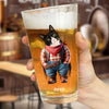 Custom Photo Cool Dog Cat in Dad’s Work Outfit Print Beer Glass HA75 892380