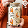 Custom Funny Face Little Boo Halloween Pattern Glass Can With Lid - Personalized Spooky Halloween Gift LM32 669585