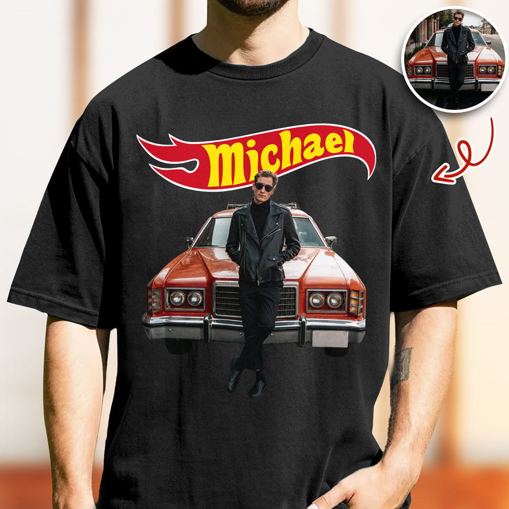 Custom Name With Car Photo Wheel Comfort Shirt CH07 180338