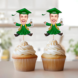 Custom Funny Face Class of 2025 Graduation Decoration Cupcake Toppers LM32 893143