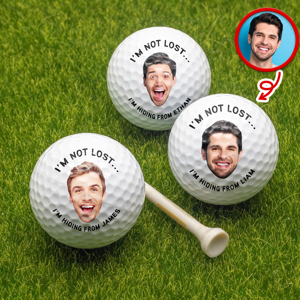 I’m Not Lost I’m Hiding Personalized Face Funny Golf Balls for Dad, Husband CH07 911228