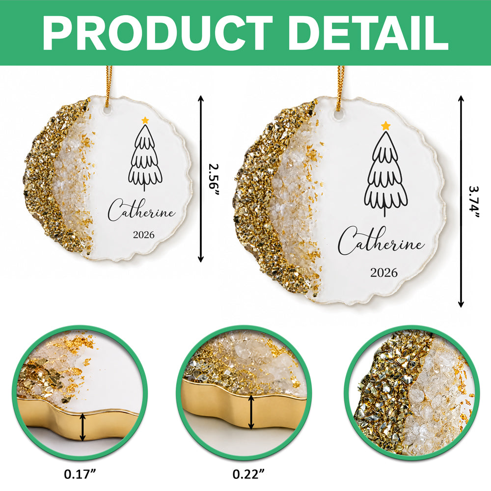 Custom Name Christmas Tree Resin Ornament, Personalized Holiday Decoration, Christmas Keepsake Gift CH07 180506