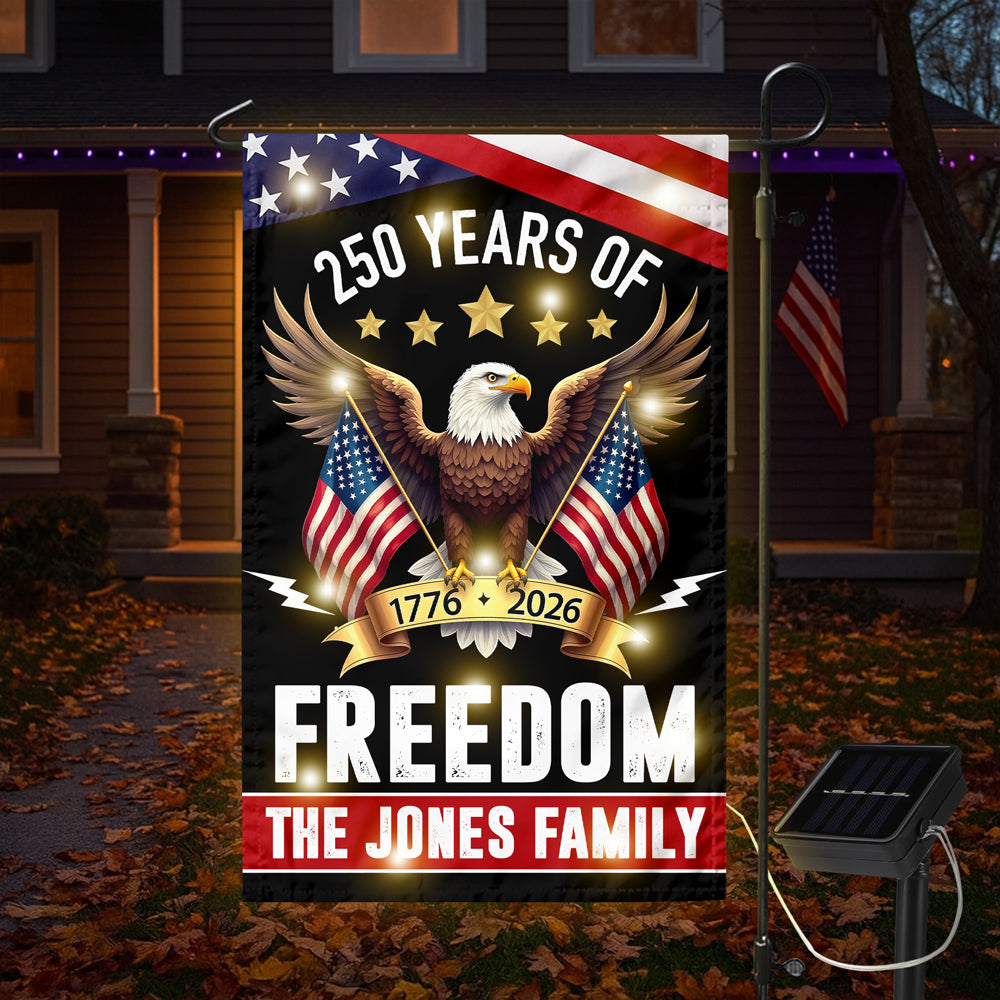 250 Years America Freedom With Eagles LED Garden Flag LM32 895821