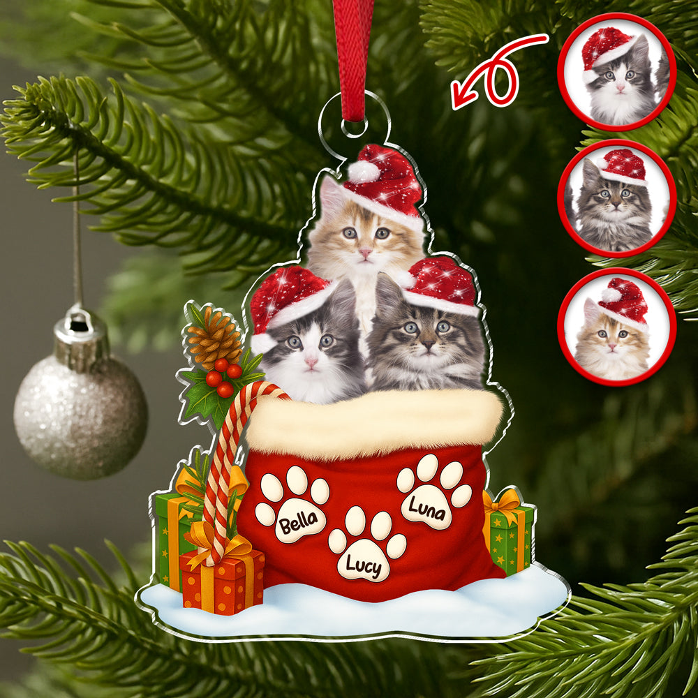 Custom Pet Photo Acrylic Ornament Christmas Gifts For Dog And Cat Lovers CH07 899434