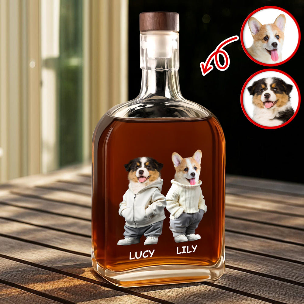 Custom Photo And Name Dog Whiskey Bottle For Dog, Pet Lovers HA75 897578