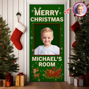 Custom Photo Merry Christmas Door Cover Gift For Son CH07 899880