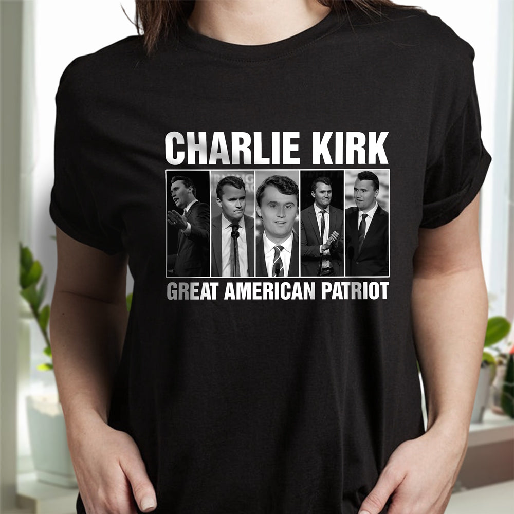 Charlie Kirk Great American Patriot Dark Shirt HA75 64472