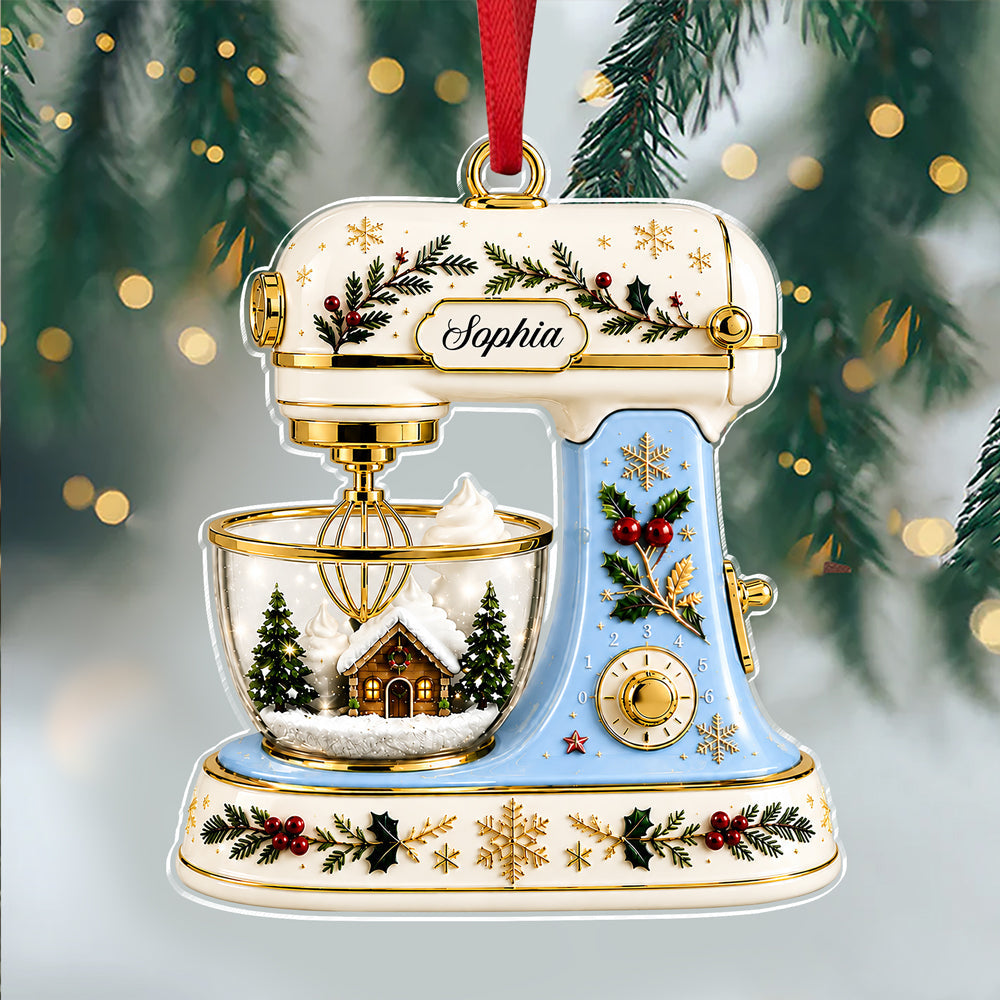 Custom Name Baking Mixer 3D Effect Acrylic Ornament, Personalized Baking Lover Gift, Christmas Keepsake HO82 903576