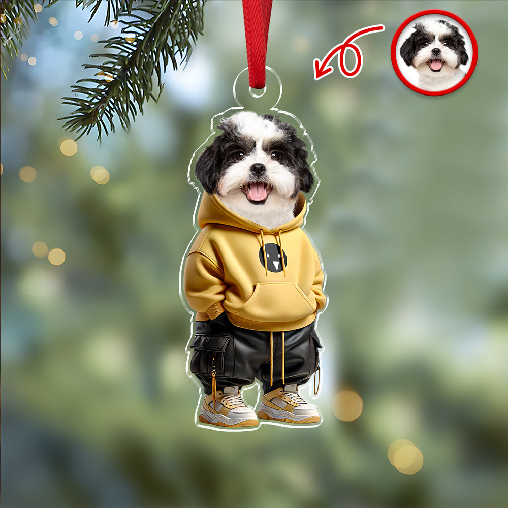 Custom Photo Cool Dog Career Uniforms Acrylic Ornament For Dog Lovers HA75 897080