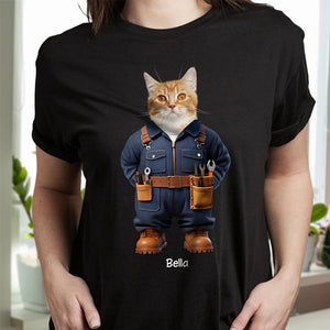 Custom Photo Cool Dog Cat Career Uniforms Dark Shirt For Pet Lovers HA75 891950