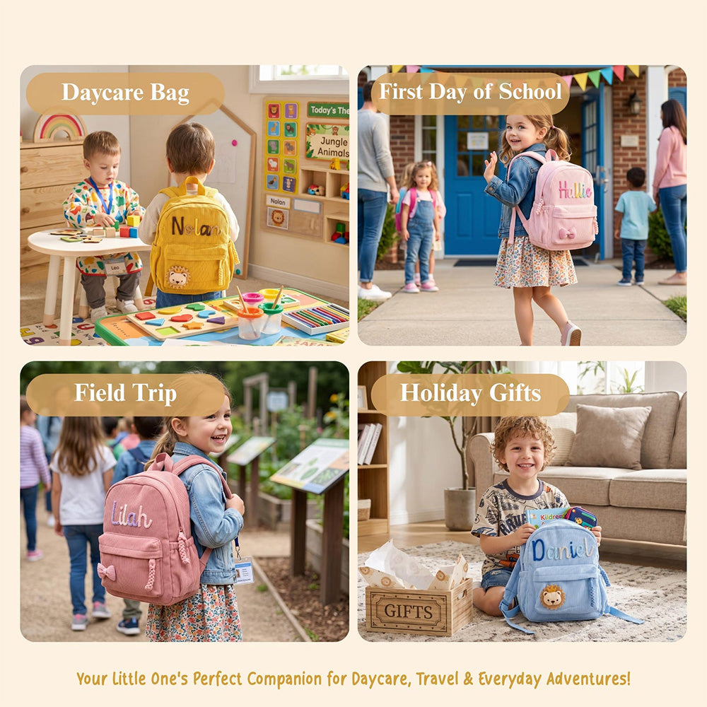 Personalized Name Kids Corduroy Backpack - Gift for Kids, Back to School HO82 902768