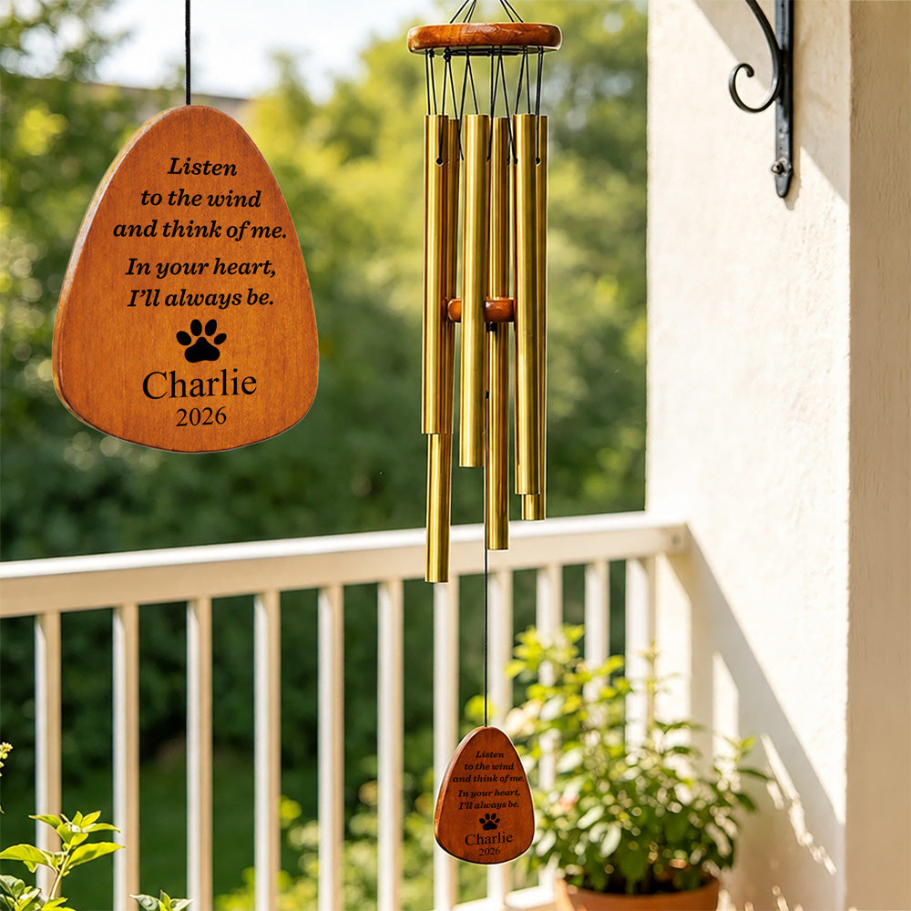 Custom Name Pet Memorial Wind Chimes – Personalized Sympathy Gift for Pet Loss HO82 903158