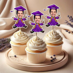 Custom Funny Face Class of 2025 Graduation Decoration Cupcake Toppers LM32 893143