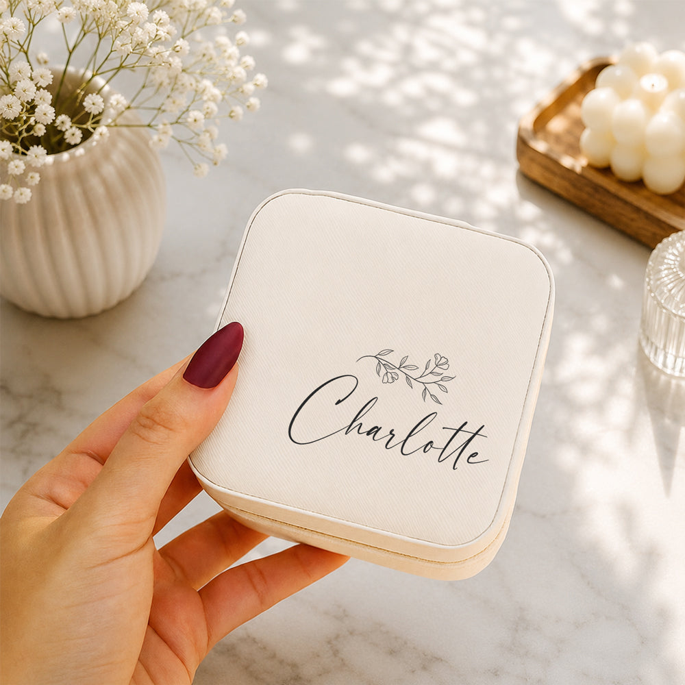 Custom Name Travel Jewelry Box, Gift For Mom, Gift For Bridal Party, Gift For Bridesmaid TH10 170497