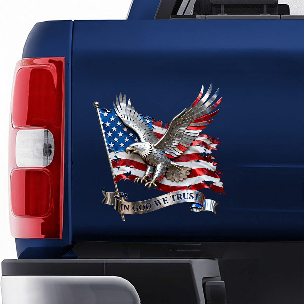 In God We Trust Patriotic Car Window Decal Sticker - American Christian Gift HO82 902150