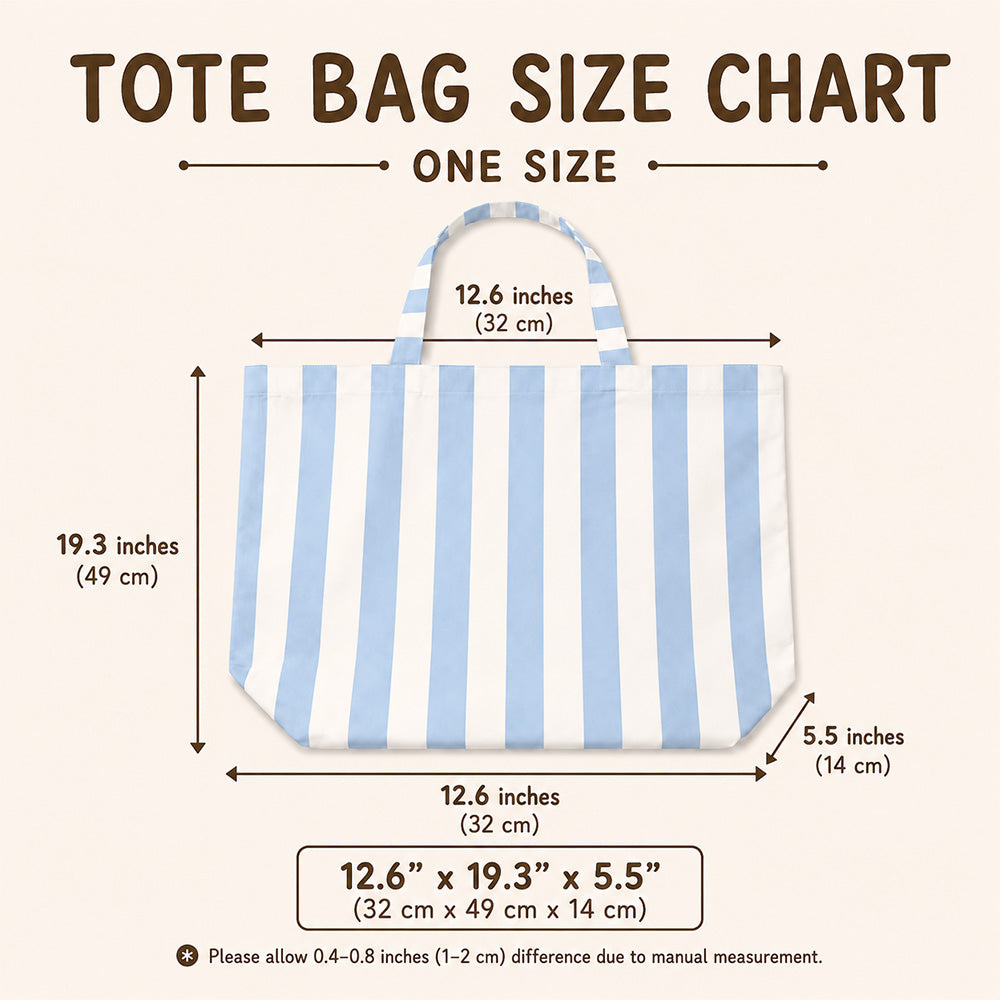 Personalized Teacher Name Embroidered Striped Tote Bag Back To School Gift CH07 911810