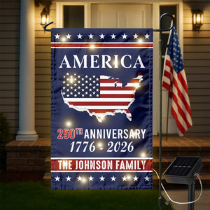 Personalized Family Name America 250th Anniversary LED Garden Flag LM32 895819