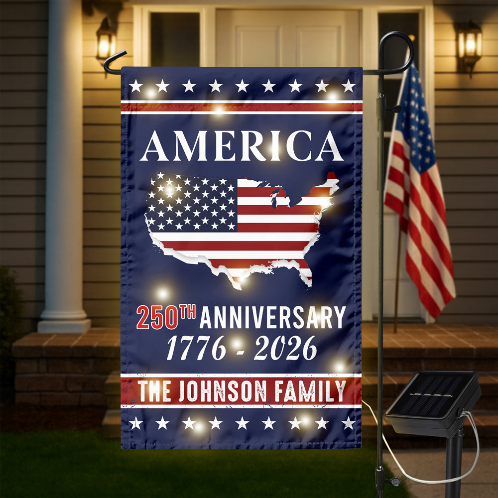 Personalized Family Name America 250th Anniversary LED Garden Flag LM32 895819
