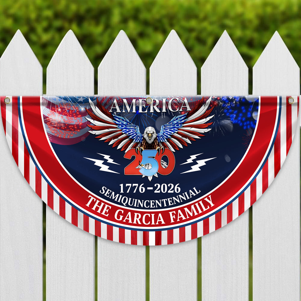 Custom Family Name 250 Years America Semiquincentennial Pleated Fan Flag TH10 898017