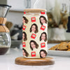 Custom Face Teacher Appreciation Glass Can With Lid Back To School TH10 170413