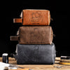 Custom Dad And Kids Photo Drawing Style Engraved Men's Leather Toiletry Bag HO82 894224