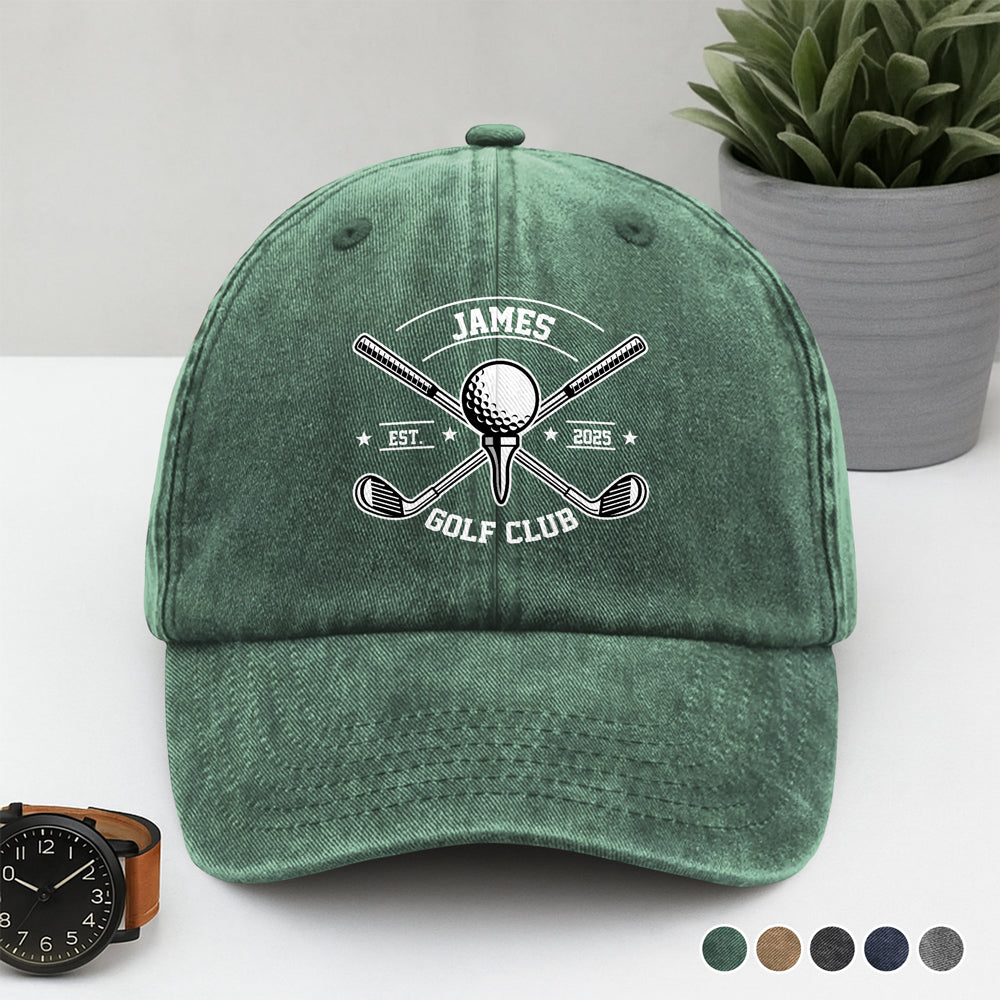 Personalized Custom Name Washed Denim Baseball Cap For Golf Lover TH10 898149