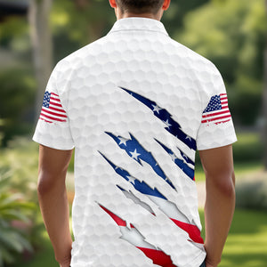 Personalized Golf Ball Pattern America Flag Polo Shirt Gift For Golfer, Golf Lovers HA75 898576