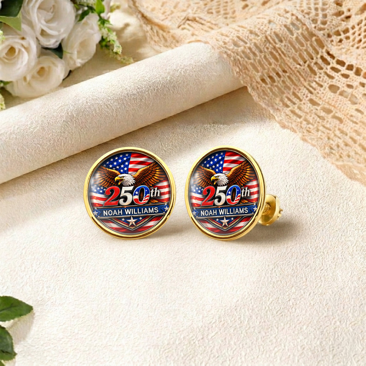 Custom Name America 250th Anniversary 1776-2026 Eagle Lapel Pin LM32 899687