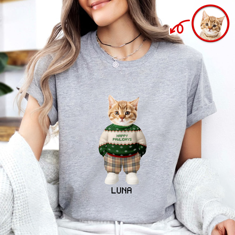 Custom Photo Dog Cat Xmas Clothes Christmas Bright Shirt Gift For Dog Cat Pet Lover HA75 897946