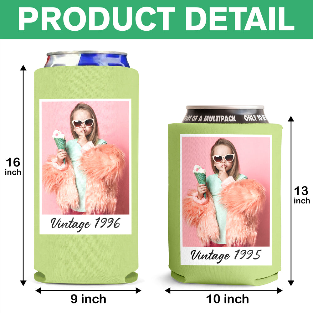 Custom Photo Vintage Year Birthday Can Cooler LM32 899931