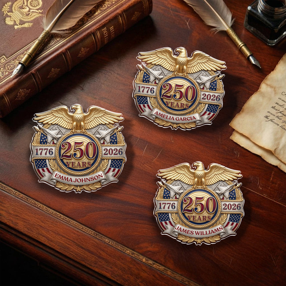 Personalized US 250th Anniversary Patriotic Eagle Acrylic Pin HO82 902146