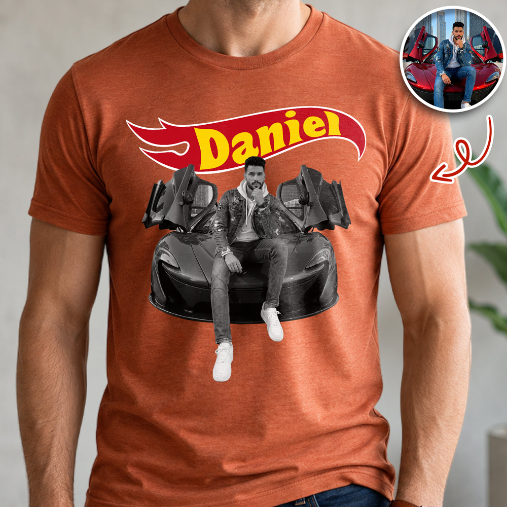 Custom Name With Car Photo Wheel Comfort Shirt CH07 180338