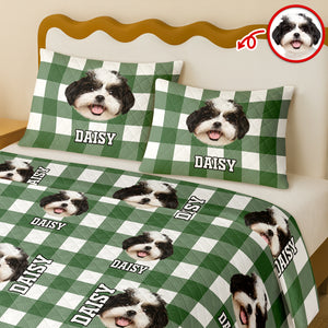Custom Photo Name Dog Cat Christmas Pattern Quilt Bedding Set LM32 897235