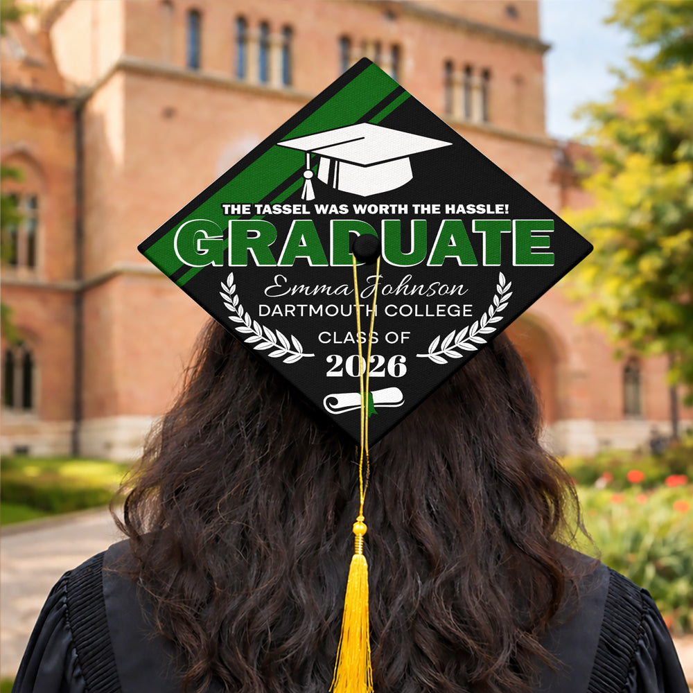 Custom Name The Tassel Was Worth The Hassle Graduation Cap Topper TH10 169227