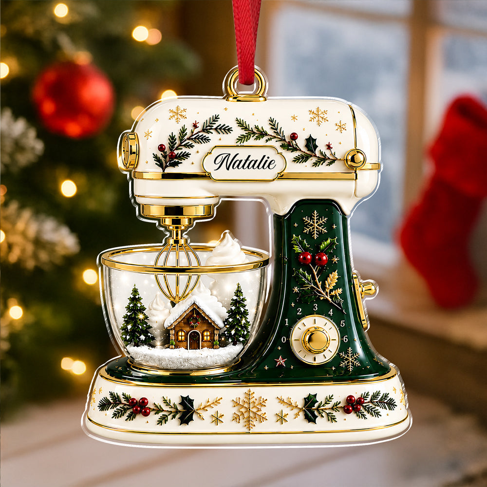 Custom Name Baking Mixer 3D Effect Acrylic Ornament, Personalized Baking Lover Gift, Christmas Keepsake HO82 903576