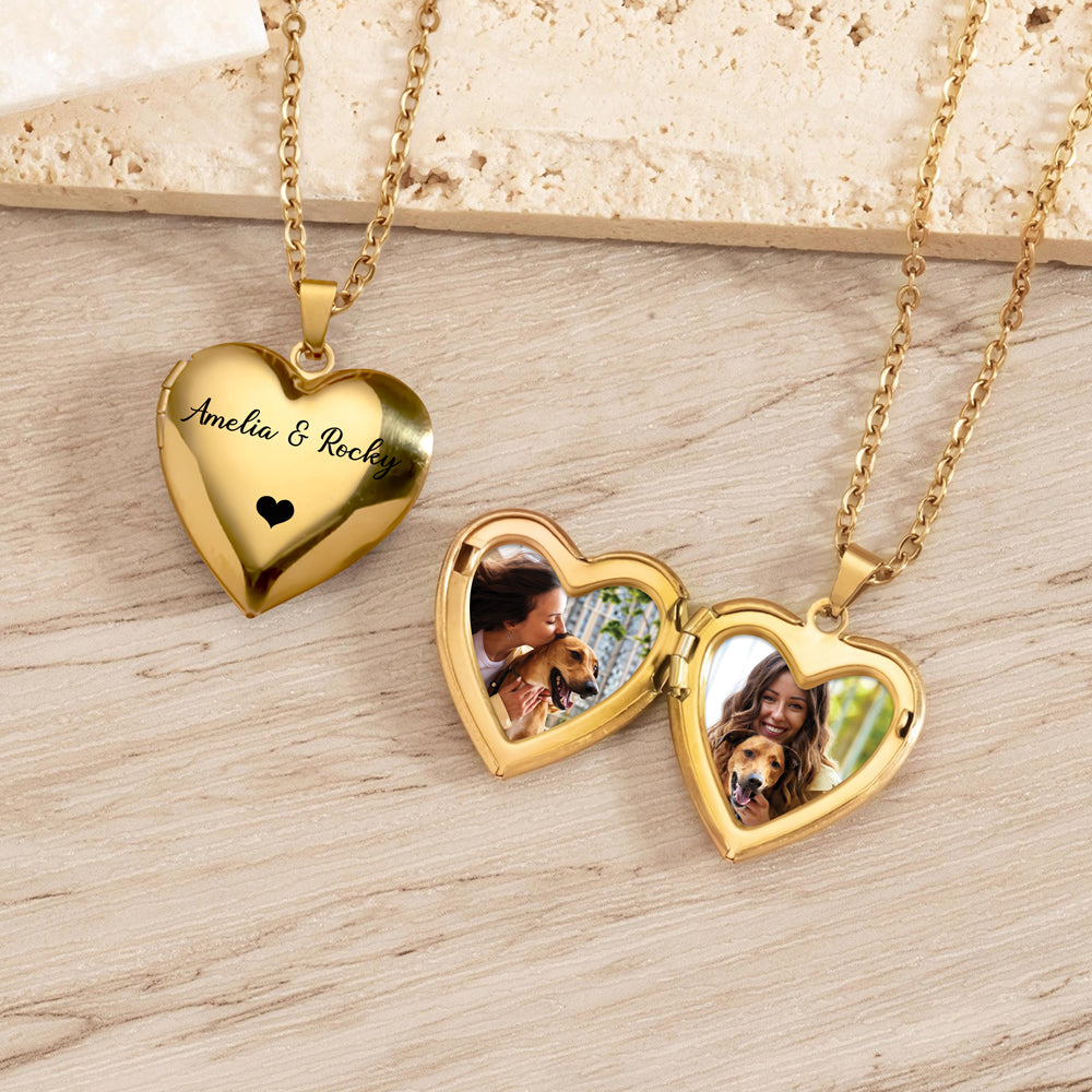 Custom Photo For Dog Lover Heart Locket Necklace TH10 894297