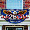 Custom Family Name United States 250th Anniversary 1776–2026 Eagle Non-Pleated Fan Flag LM32 669173