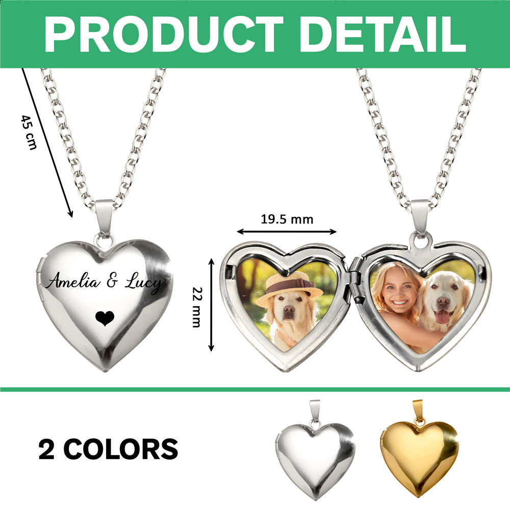 Custom Photo For Dog Lover Heart Locket Necklace TH10 894297