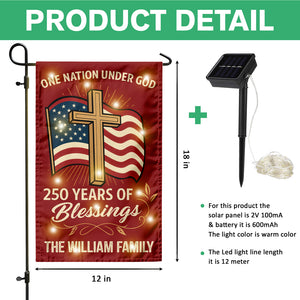 Custom Family Name Blessings America One Nation Under God LED Garden Flag LM32 895779