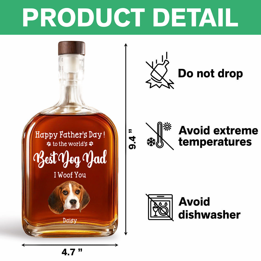 Custom Photo To The World's Best Dog Dad Whiskey Bottle TH10 894017