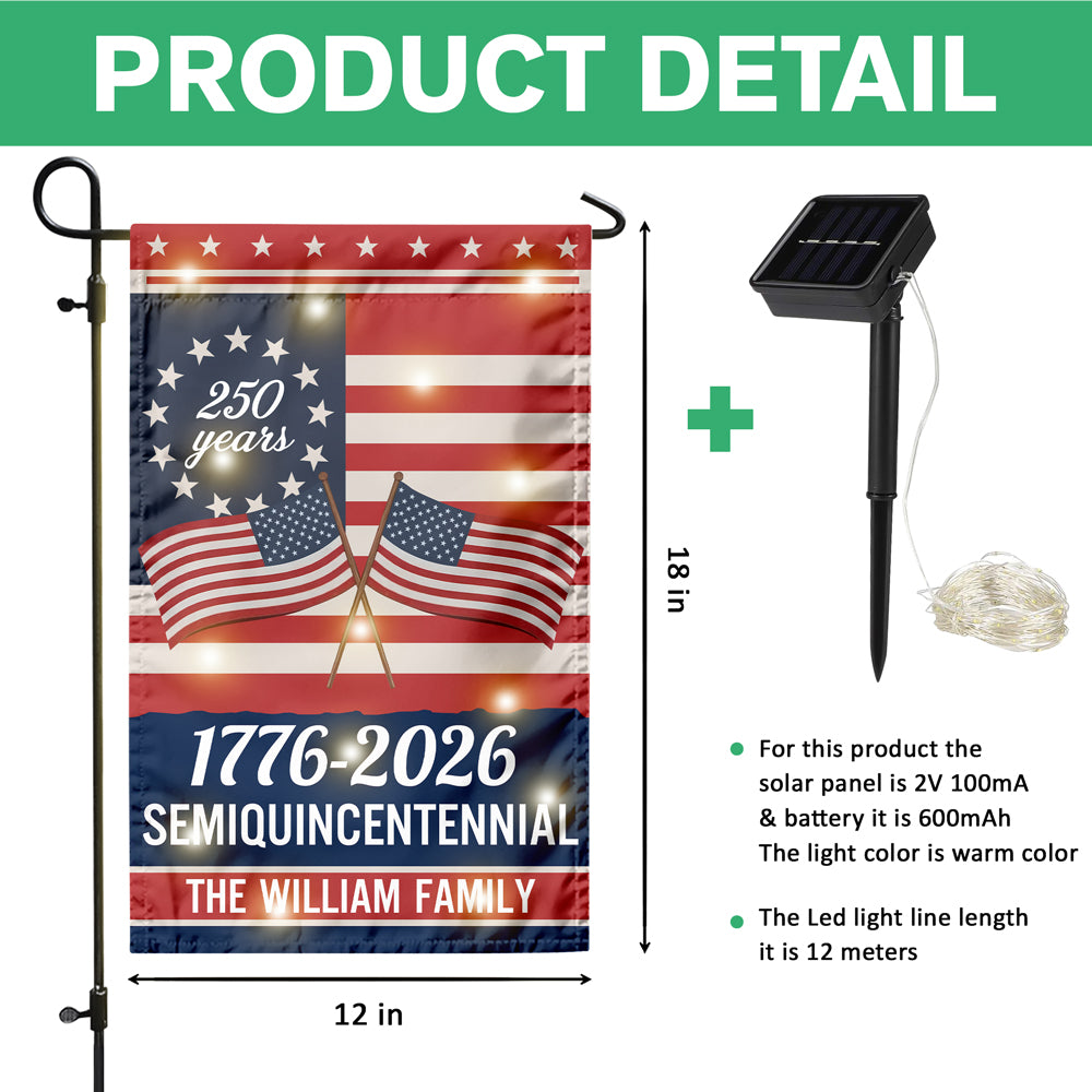 Custom Family Name Semiquincentennial 250th Anniversary LED Garden Flag LM32 895867