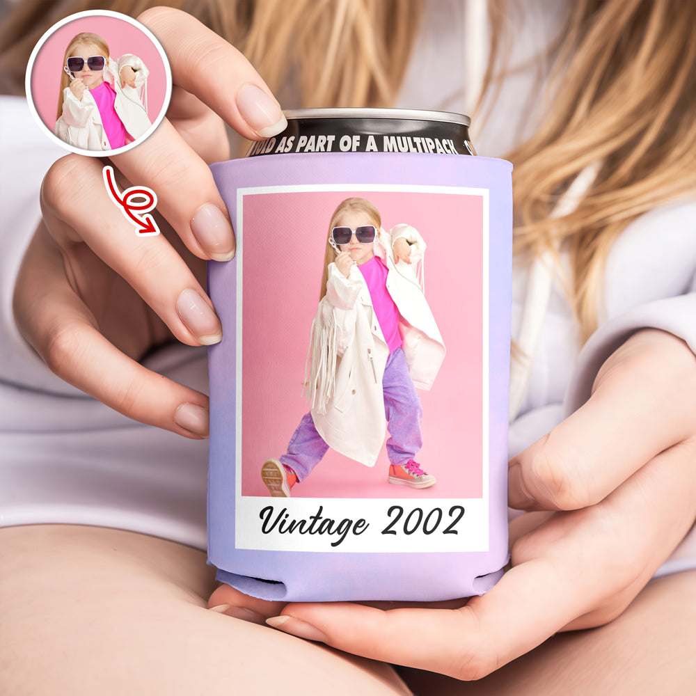 Custom Photo Vintage Year Birthday Can Cooler LM32 899931