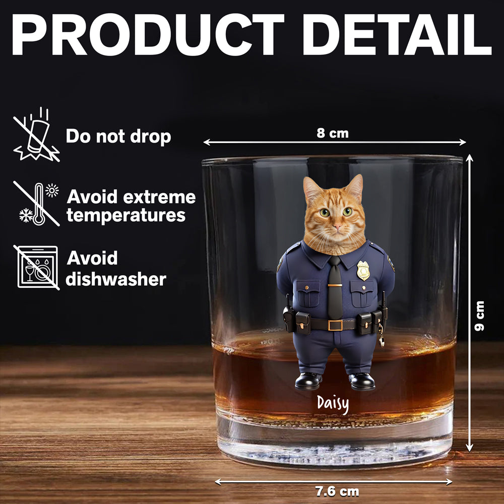 Custom Photo Cool Dog Cat in Dad’s Work Outfit Whiskey Glass Father's Day Gift HA75 892382