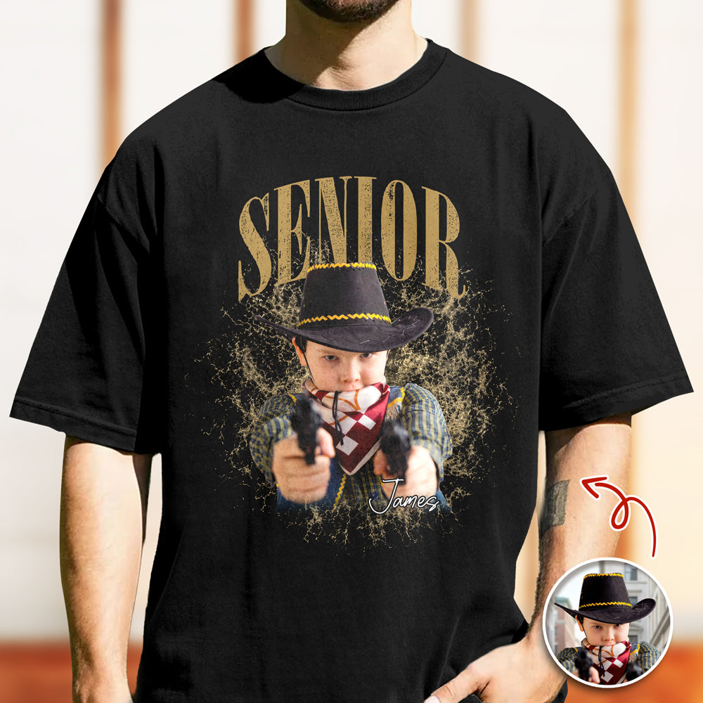 Custom Photo Senior Class Of 2027 Vintage Comfort Shirt, Personalized Graduation Gift LM32 669651